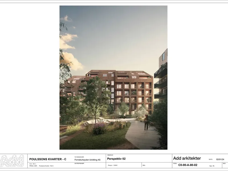 Perspektiv fra byggesøknad