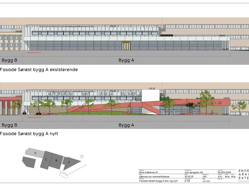 Fasade fra byggesøknad