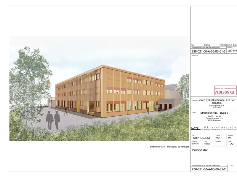 Perspektiv fra byggesøknad