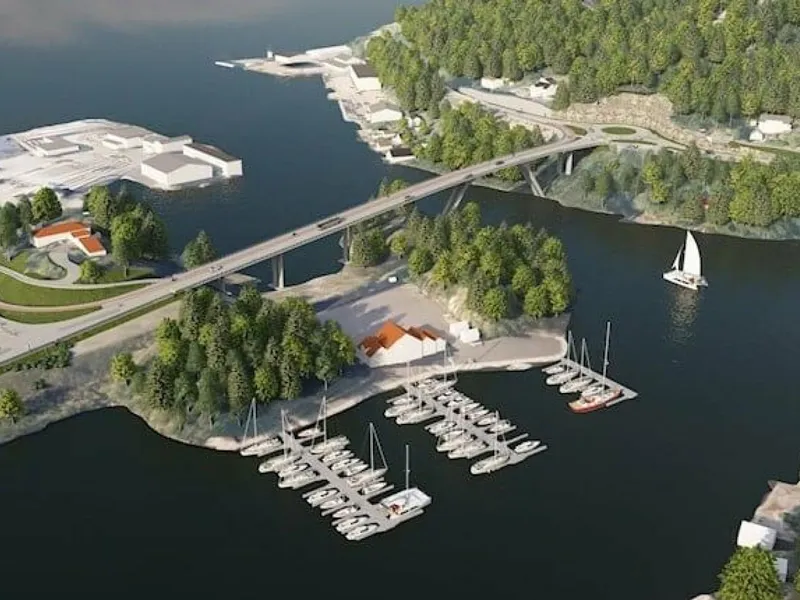 Prosjektet omfatter bygging av ny Eigerøy bru med to kjørefelt over sundet mellom Eigerøy og fastlandet i Eigersund kommune, samt oppgradering av tilstøtende veier. Illustrasjon: Multiconsult.