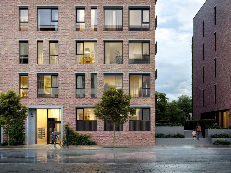 Prosjektets fasade som vender mot Møllegata