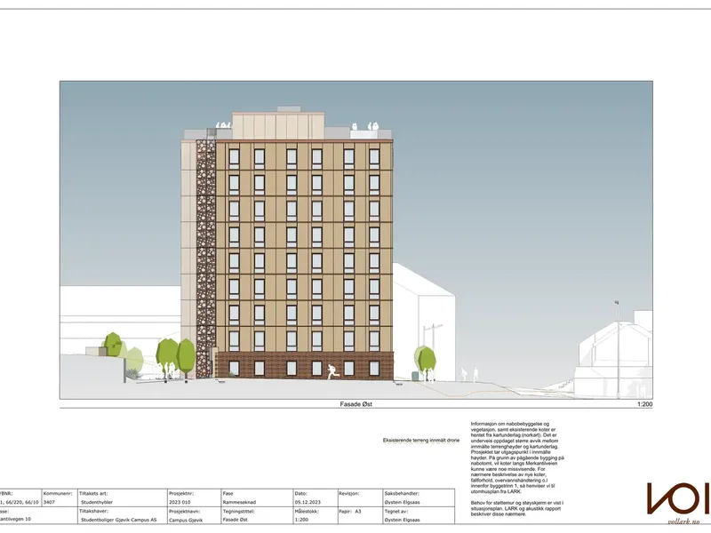 Fasade fra byggesøknad