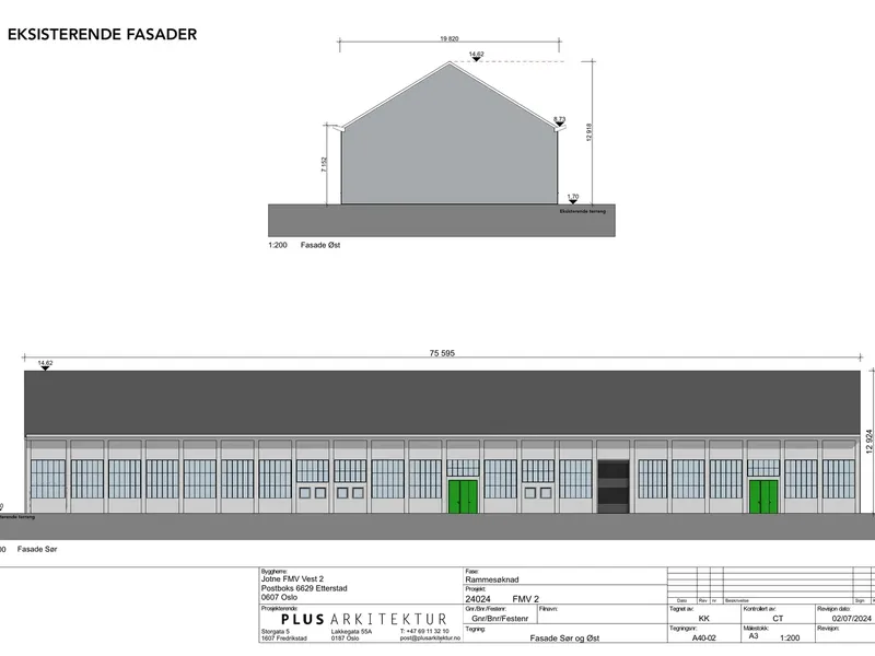 Fasade fra byggesøknad