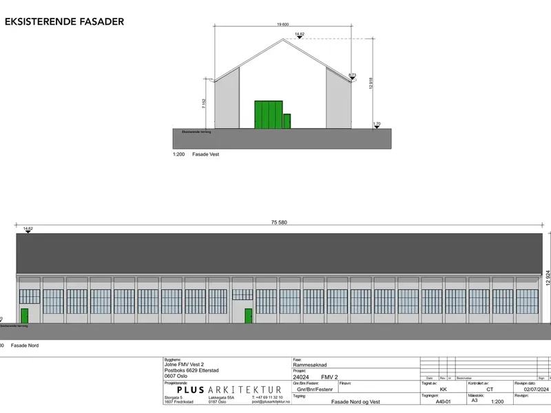Fasade fra byggesøknad