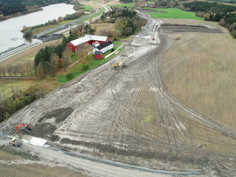 Dronebilde fra området tatt 16. oktober. Foto: Letnes Entreprenør AS.
