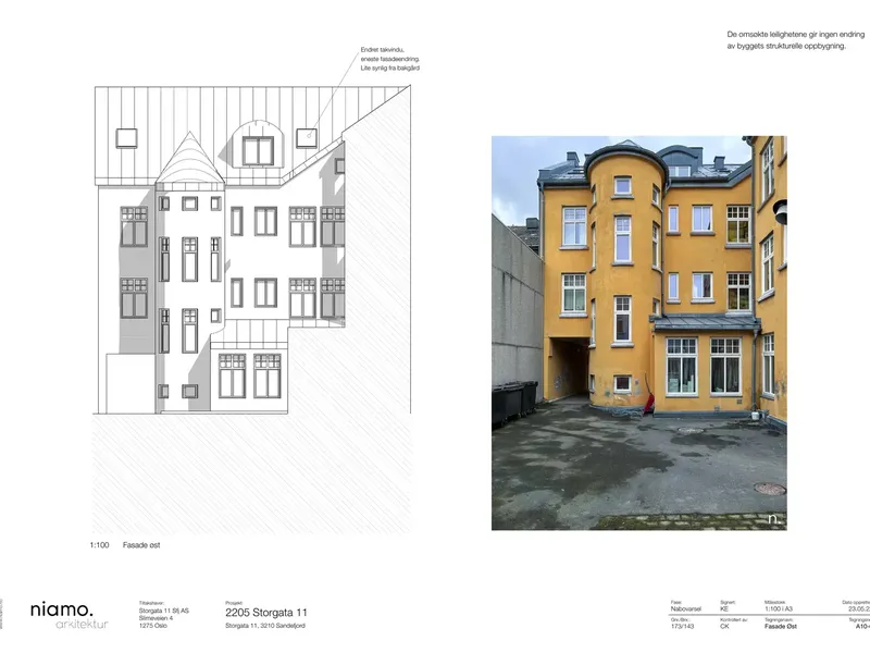 Fasade fra byggesøknad
