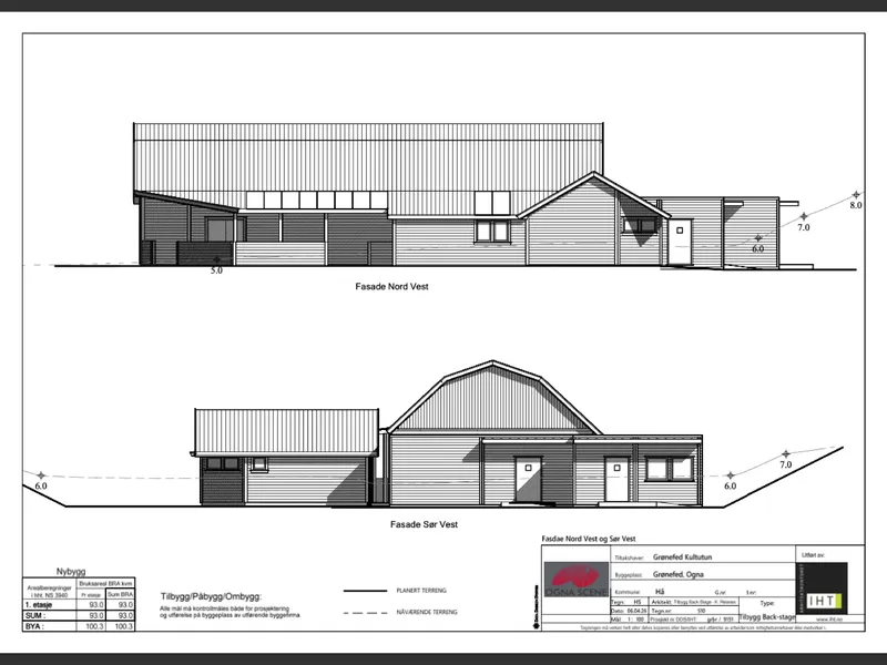 Fasade fra byggesøknad