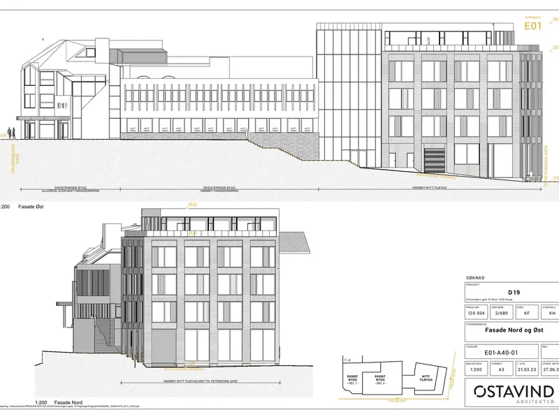 Fasade fra byggesøknad