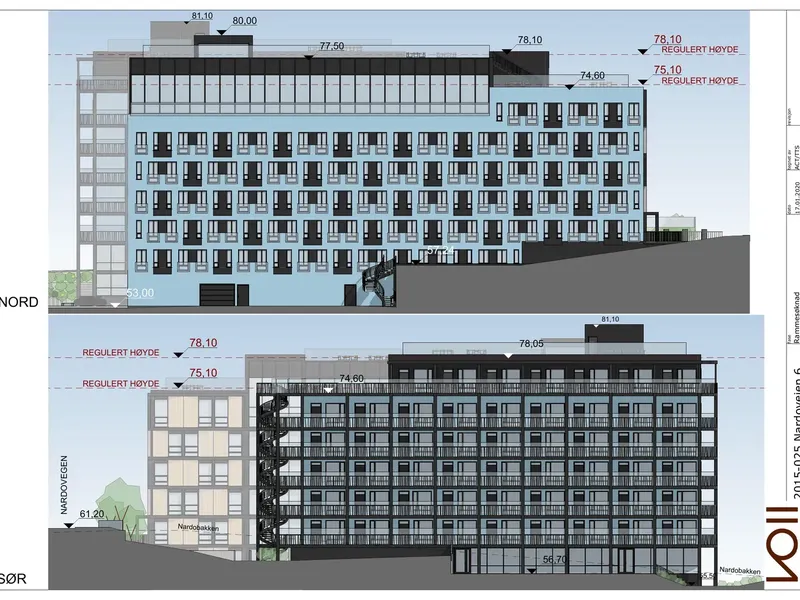 Fasade fra byggesøknad