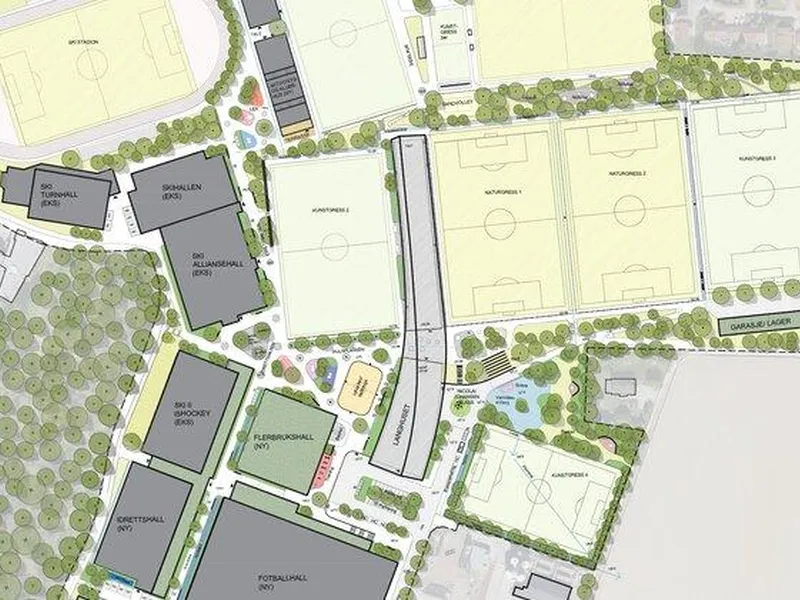 Kartutsnitt av Ski idrettspark