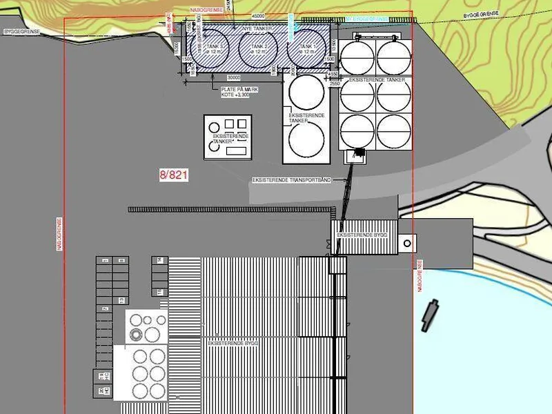 Situasjonskart av reguleringsendringen som justeres i plankartet.