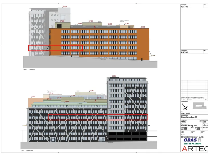 Fasade fra byggesøknad