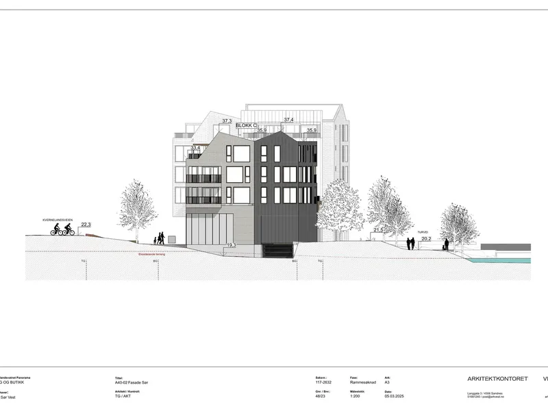 Fasade fra byggesøknad