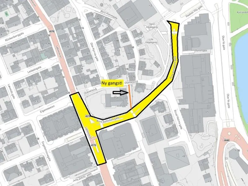 kart som viser anleggsområdet
