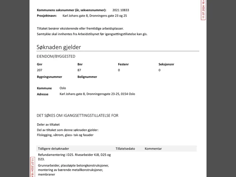 Fasade fra byggesøknad