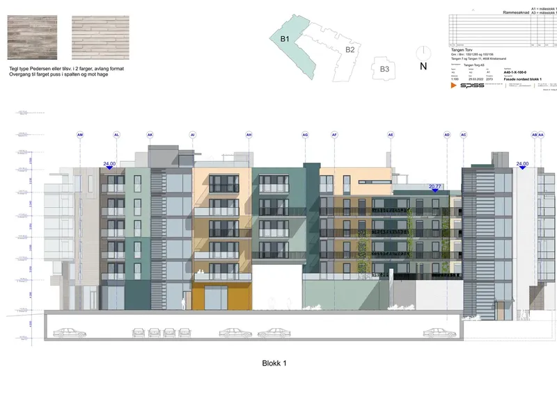Fasade fra byggesøknad