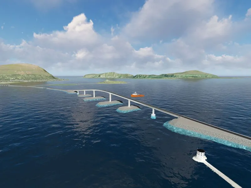 Nordøyvegen gir fastlandssamband for omlag 2900 mennesker på Lepsøya, Haramsøya, Skuløya/Flemsøya og Fjørtofta i Haram kommune og Harøya og Finnøya i Sandøy kommune i Møre og Romsdal. Lepsøybrua blir en 800 meter lang bro fra Skjeltene på fastlandet over skipsleia til sjøfylling mot Lauka og Hestøya. Ill. Statens vegvesen