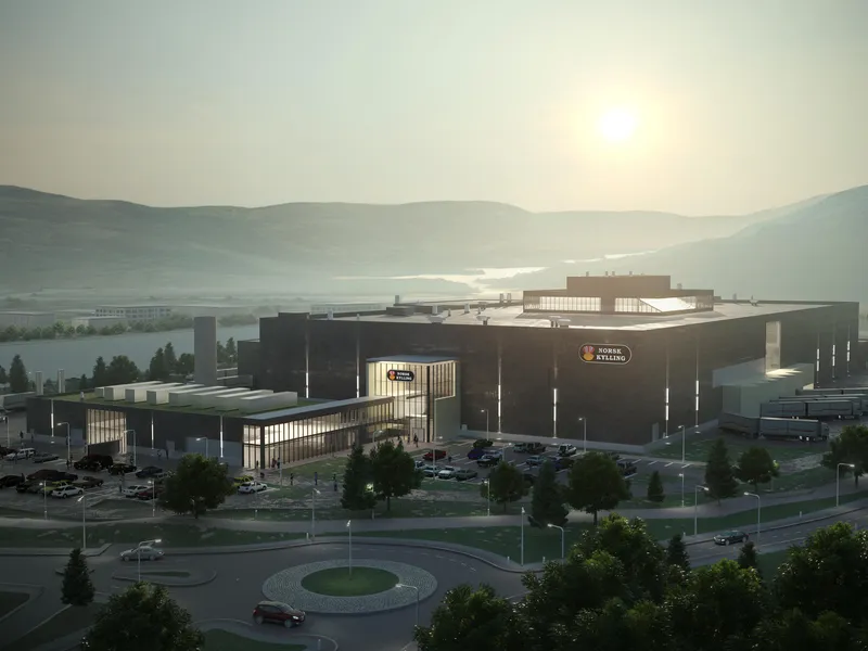 Illustrasjon av Norsk Kylling sin nye fabrikk på Orkanger