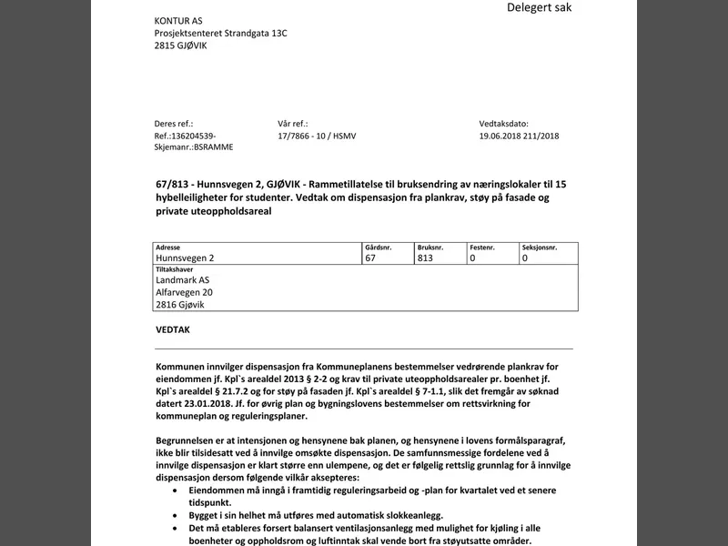 Fasade fra byggesøknad