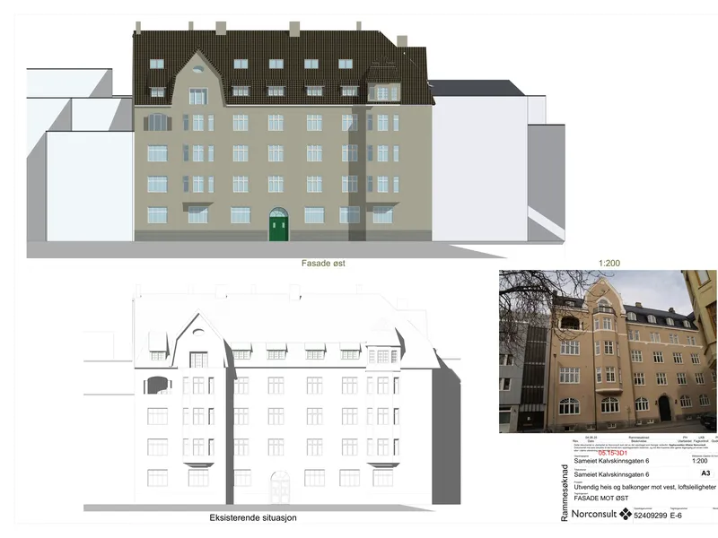 Fasade fra byggesøknad