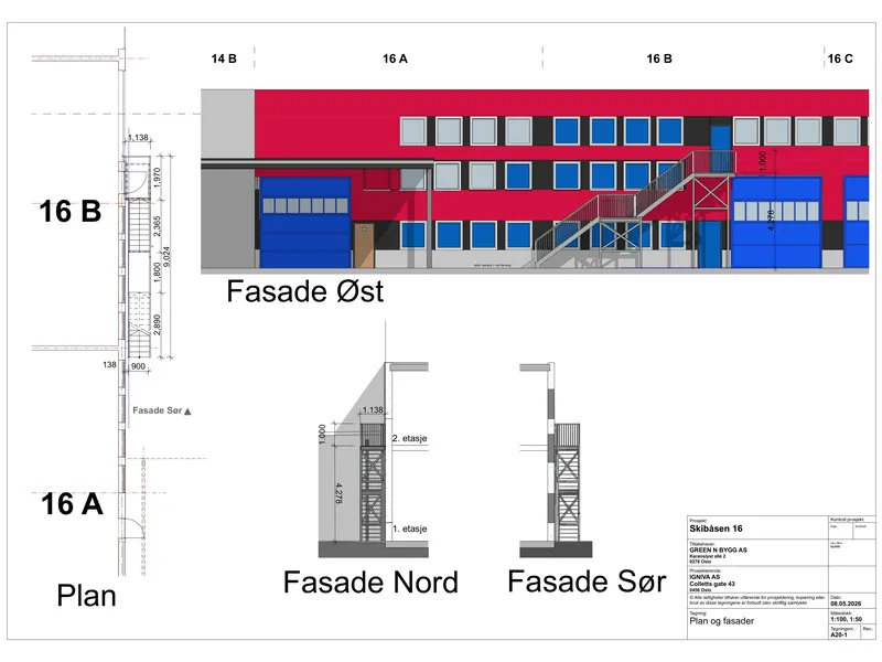 Fasade fra byggesøknad