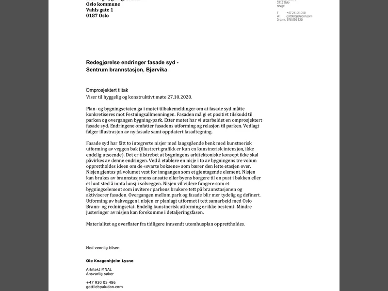 Fasade fra byggesøknad