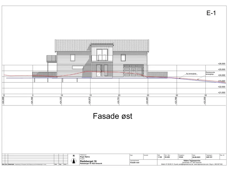 Fasade fra byggesøknad
