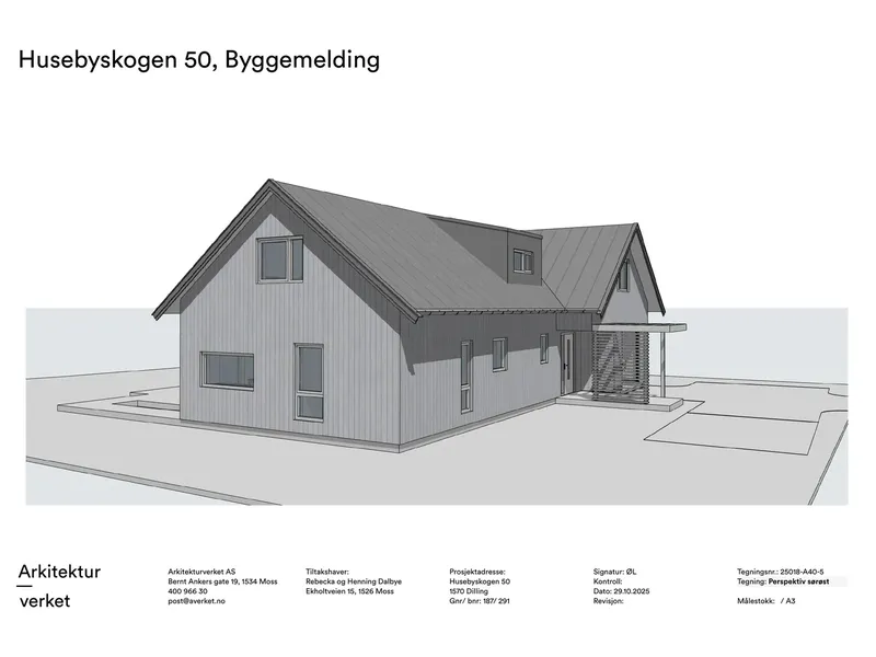 Fasade fra byggesøknad