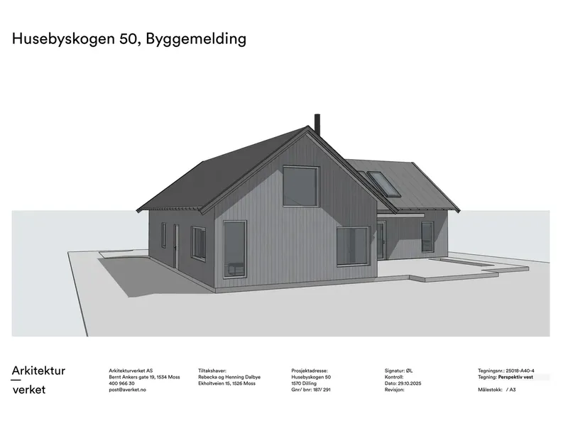 Fasade fra byggesøknad