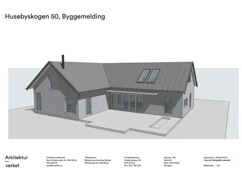 Fasade fra byggesøknad