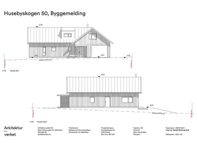 Fasade fra byggesøknad