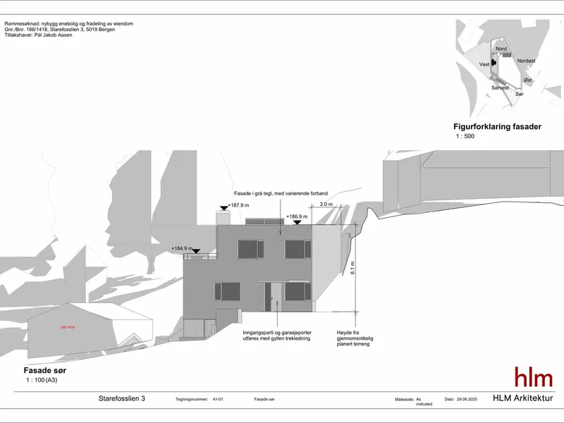 Fasade fra byggesøknad