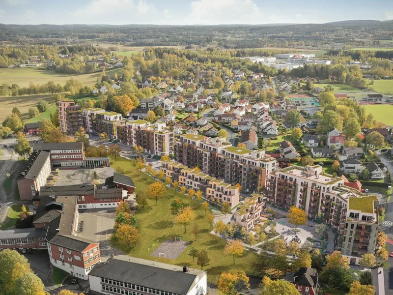 Planene for Skolekvartalet i Ski sentrum, ble denne uken vedtatt av Nordre Follo kommune.. Illustrasjon: LINK Arkitektur.