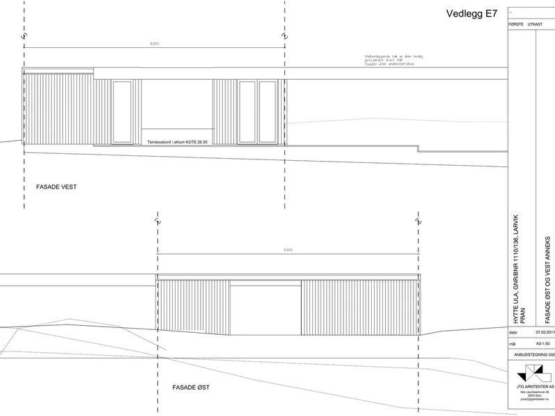 Fasade fra byggesøknad