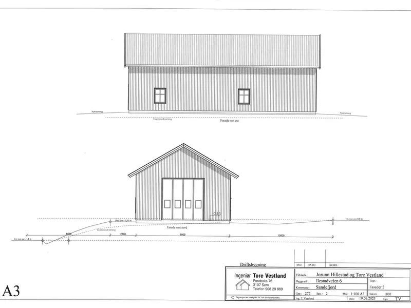 Fasade fra byggesøknad