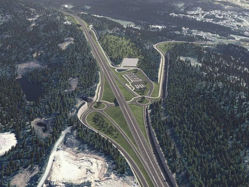 Forslag til reguleringsplan E18 Kragerø - Bamble. Illustrasjon Fikkjebakke