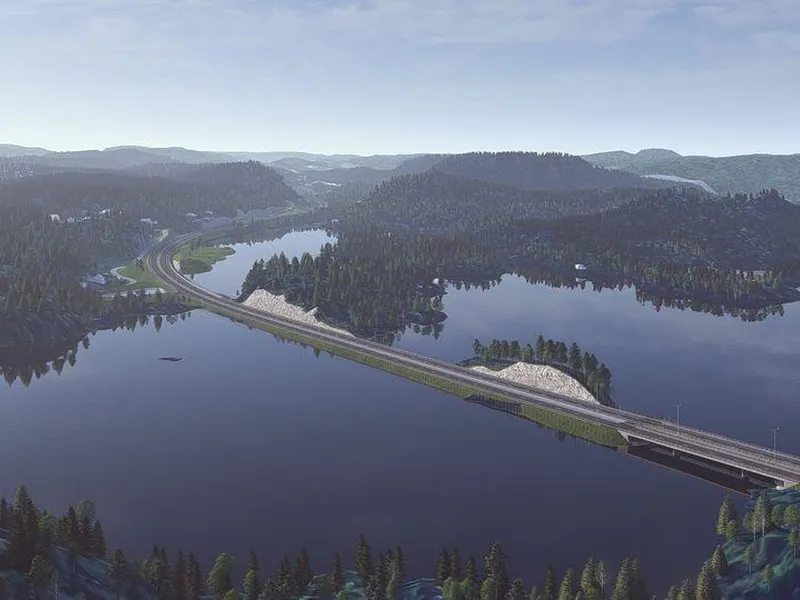 Bakkevann. Illustrasjon forslag til reguleringsplan E18 Kragerø - Bamble