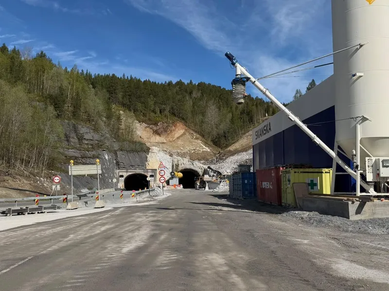 Rismålshei tunnel, den lengste av til sammen tre tunneler på den nye E6-strekningen, bli 8,3 kilometer lang. Foto: Skanska.