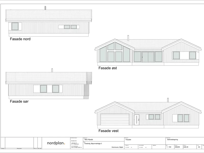 Fasade fra byggesøknad