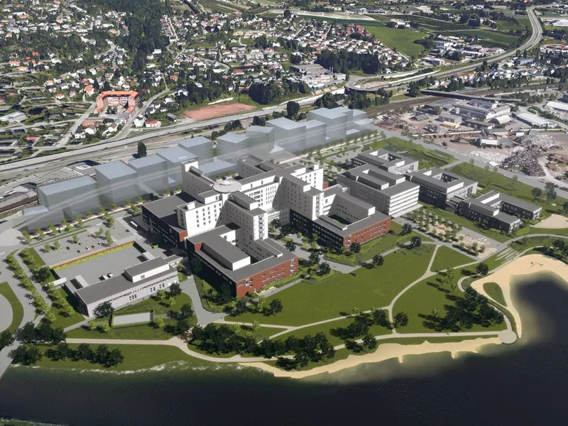 Nytt sykehus Drammen. Illustrasjon: Link Arkitektur