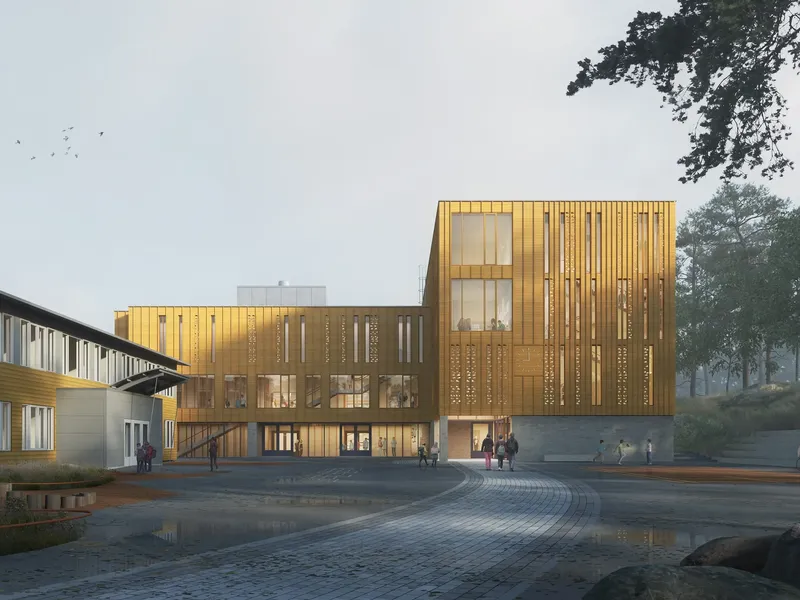 Illustrasjon av nye Greveløkka skole: ASAS arkitektur