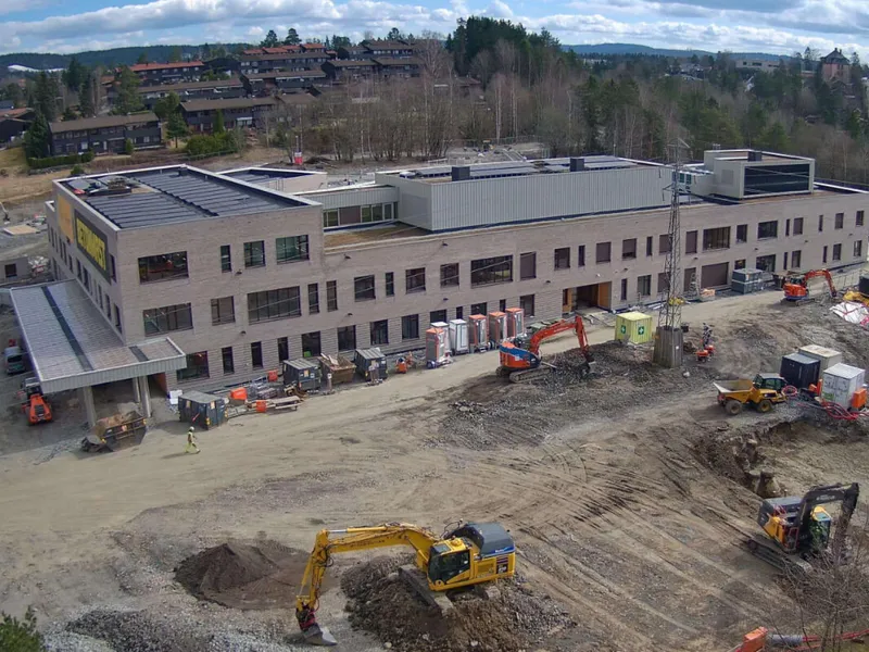 Betonmast Romerike er totalentreprenør på nye Stig skole. Foto: Oslobygg.
