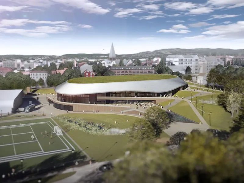 Nye Jordal Amfi skal bli Oslos hovedarena for ishockey. Anlegget skal gi meroppevelser til både utøvere og publikum og være en selvsagt og foretrukken arena for landskamper i fremtiden. Illustrasjon Hille Melbye Arkitekter/ Kultur- og idrettsbygg Oslo KF.