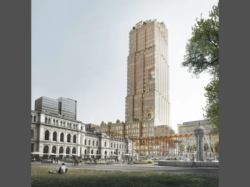 Nordisk lys sett fra Christian Frederiks plass Illustrasjon: Reiulf Ramstad Arkitekter/CFM
