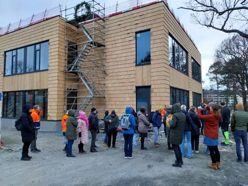 Nybygget på nye Vågsbygd skole utvendig.