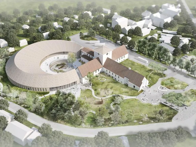 Det nye Vikingtidsmuseet skal være et levende museum med utstillinger, forskningssenter, museumspark, butikk, restaurant og arrangementsfasiliteter. 
Foto: AART architects
