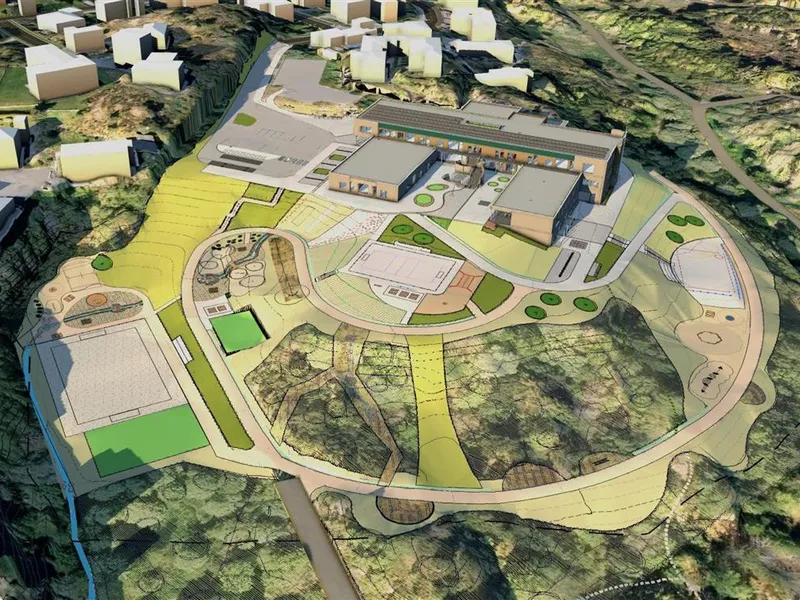 illustrasjon tegning bygg - Klikk for stort bilde