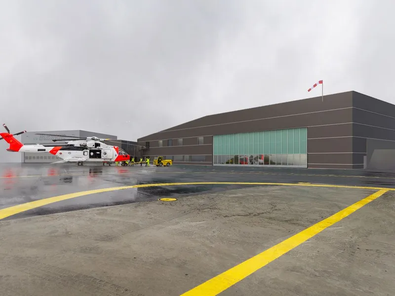 Slik skal den nye NAWSARH-basen i Florø se ut. Illustrasjon: Longva Arkitekter.