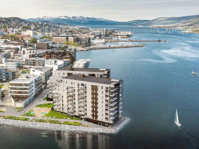 Boligprosjektet Nyholmen i Tromsø. Illustrasjon: Consept Eiendom