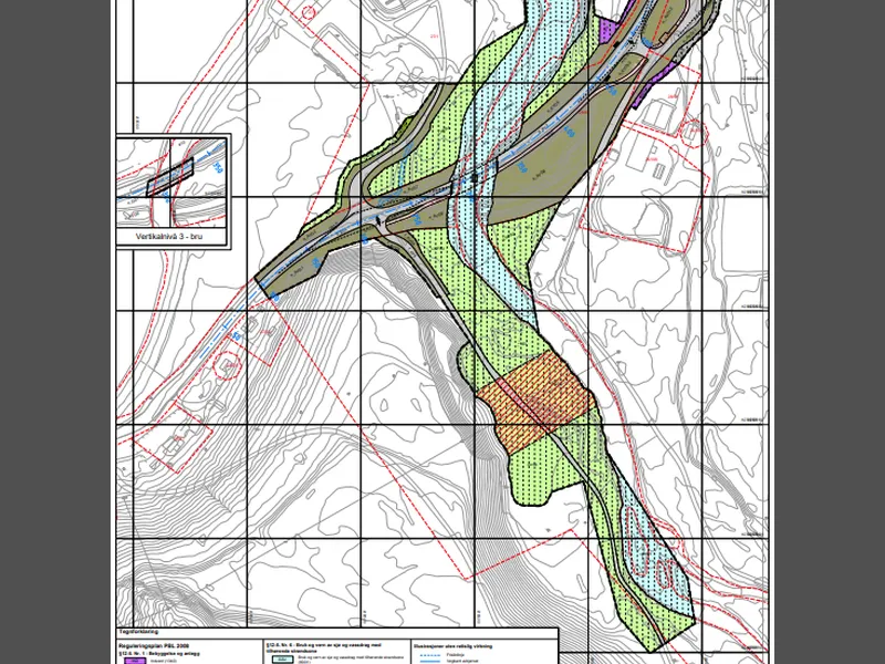 Plankart for detaljregulering E6 Badderen Bru nybygg